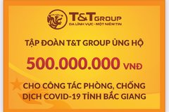 Tập đoàn T&T Group tiếp tục hỗ trợ 1 tỷ đồng giúp Bắc Ninh, Bắc Giang