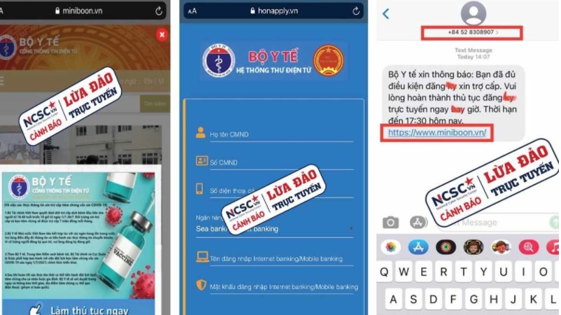 Giả mạo website Bộ Y tế lợi dụng dịch Covid-19 để lừa đảo
