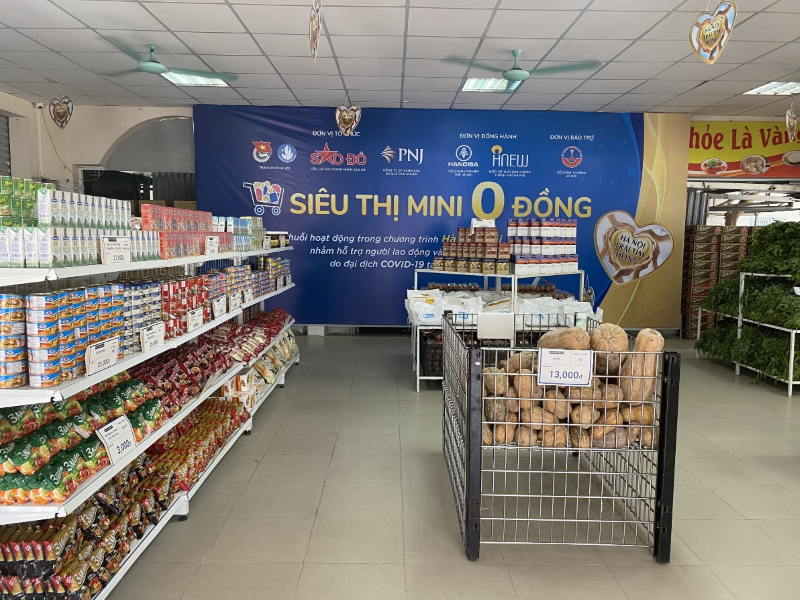 Ra mắt siêu thị 0 đồng hỗ trợ người có hoàn cảnh khó khăn trong Covid-19 tại Hà Nội