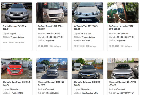 Ngân hàng thanh lý ô tô giá 60 triệu đồng