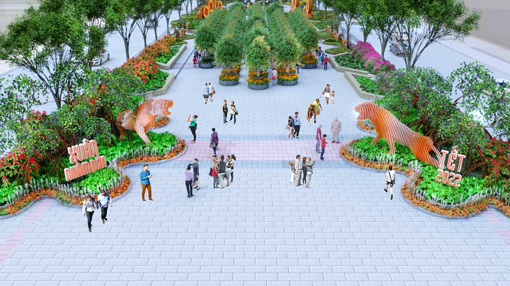 Thiết kế nổi bật của Đường hoa Nguyễn Huệ Tết Nhâm Dần 2022