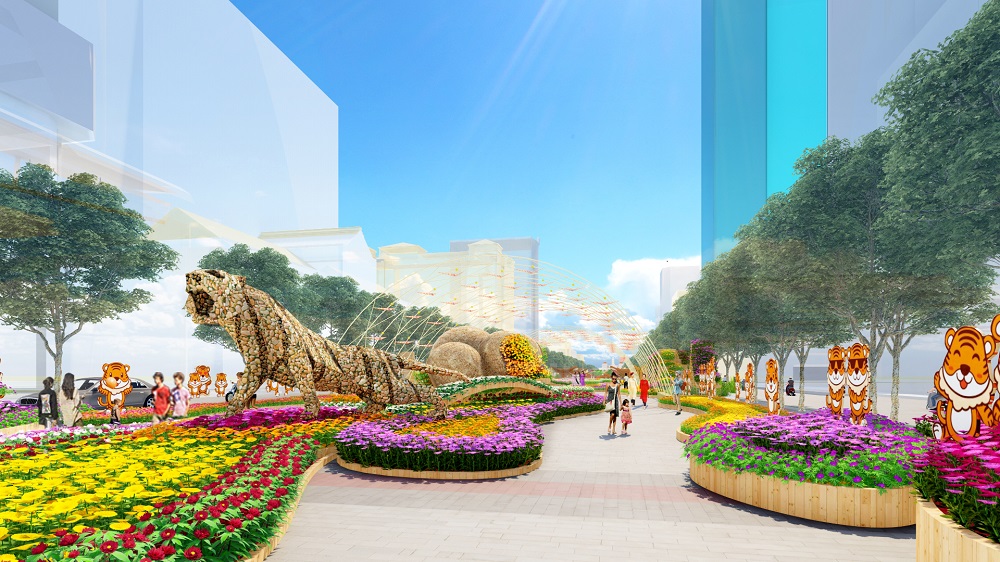 Thiết kế nổi bật của Đường hoa Nguyễn Huệ Tết Nhâm Dần 2022